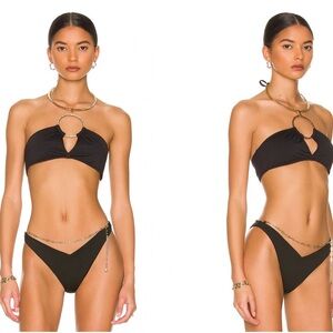 🖤Black Beach Bunny Simone collar top, Strapless Bikini top New with tags!!! 🖤